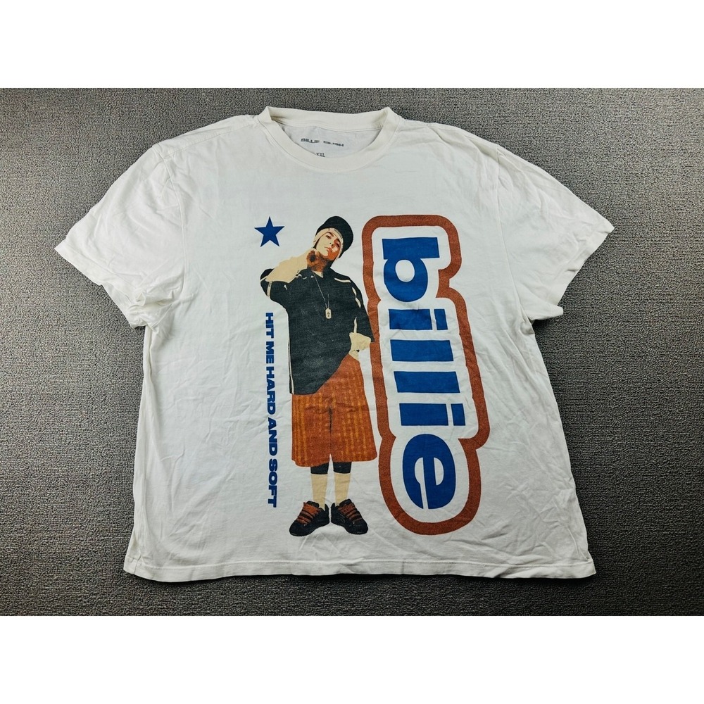 Billie Eilish T-Shirt Men XXL White Hit Me Hard and Soft The Tour Music Concert